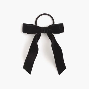J.crew velvet bow hair tie (Black)